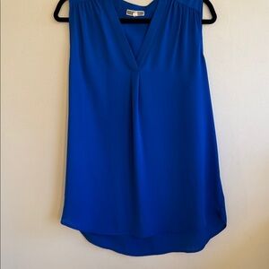 Pleione Royal Blue Sleeveless V-Neck Blouse
